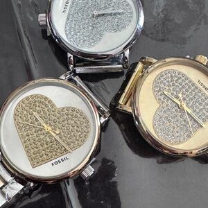 Stainless steel Silver or Gold Heart Watch Faces